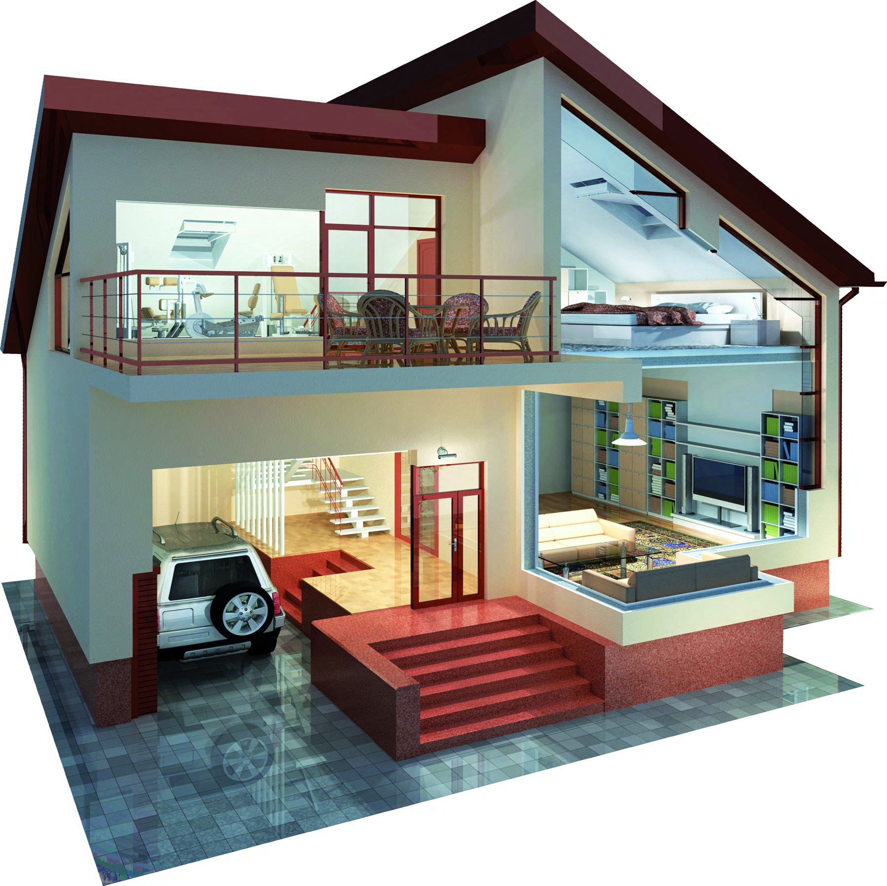 Originalillustration der E-CHECK-Systemwand: elektrische Anwendungen im Haus